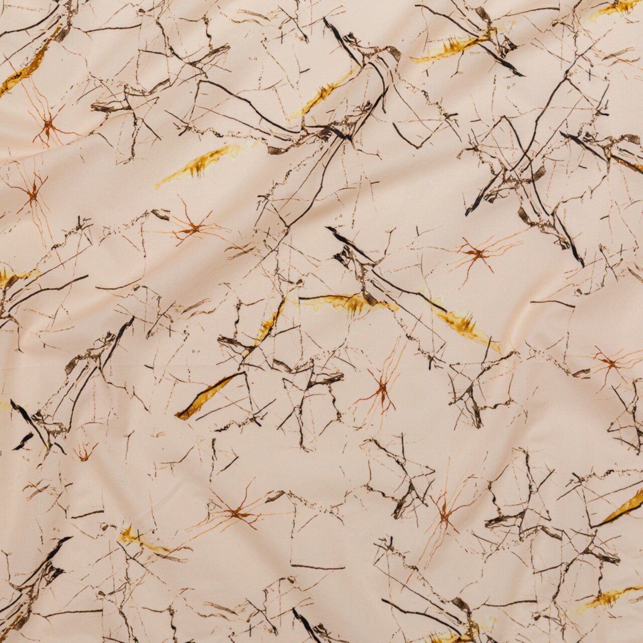 1 Yard Cotton Voile White and Green Floral Regality of Renewal Print Fabric